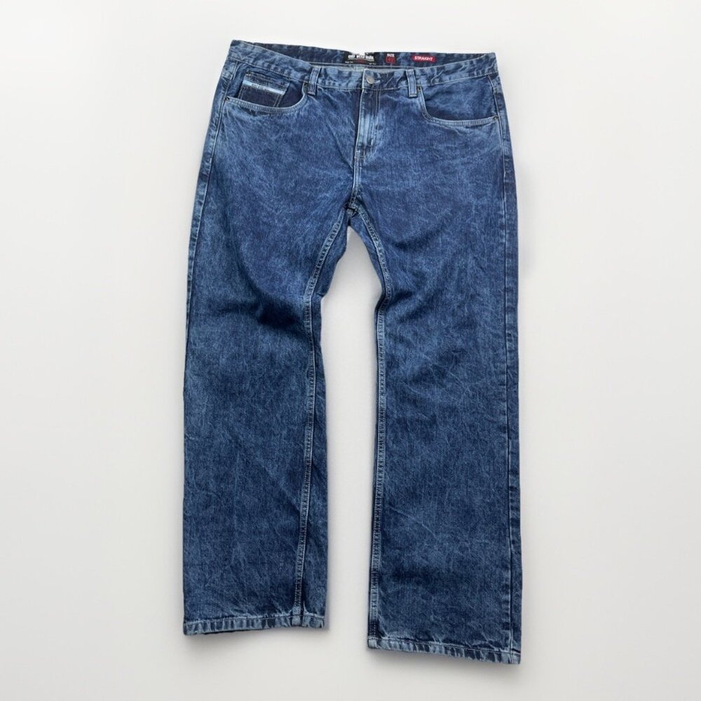 Y2K Ecko Unltd Jeans Mens 40 Blue Denim Relaxed Fit Straight Leg Baggy Hip Hop